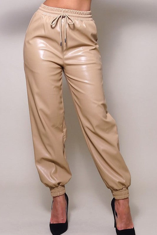 Step Out Leather Joggers